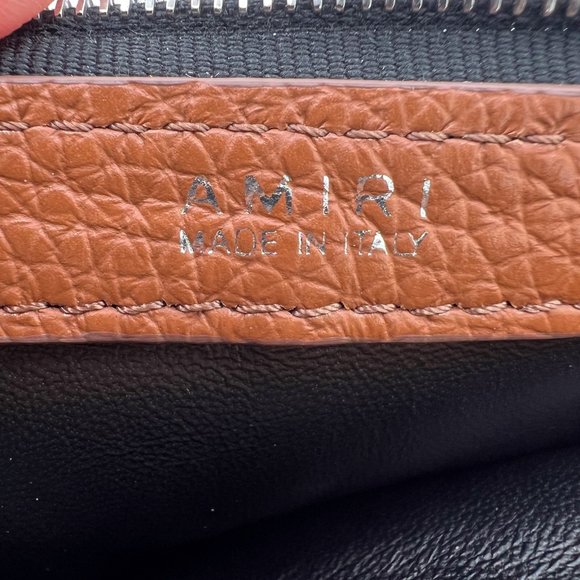 Amiri Men's Leather Crossbody Bag in Brown and Creme, Made in Italy - Picture 10 of 10